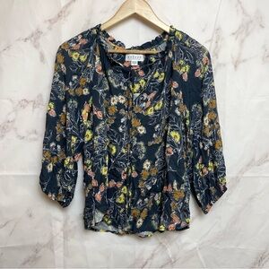 Velvet by Graham & Spencer Ruffle Floral Sharla Blouse - B17